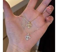 S925 sterling silver full diamond Luanwei flower necklace female rich and noble style light luxury temperament exquisite super flash zircon clavicle chain