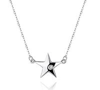 S925 Sterling Silver High-Grade Non-Allergic Jewelry Five-Pointed Diamond Necklace Women's