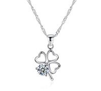 S925 Sterling Silver High-Grade Non-Allergic Jewelry Zircon Necklace New Unique Four-Leaf Clover