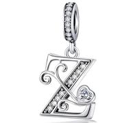 S925 Sterling Silver Letter Charm Fit for Pandora Charms Bracelet Alphabet Initial Dangle Charms Jewelry Gifts for Women Z