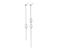 S925 Sterling Silver Long Dangle Earrings for Women 18K White Gold Plated Chain Drop Lightweight Hypoallergenic Summer Jewelry for Party Wedding Gift Silver