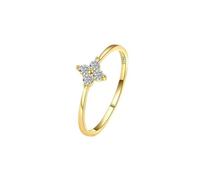 S925 Sterling Silver Lucky Four-Leaf Clover Ring for Women Small Exquisite Thin Ring High-End Jewelry-gold-8