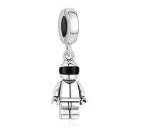 S925 Sterling Silver Mechanic Robot Charms, The Couple Robot Dangle Charm Suitable for Pandora Bracelet Jewelry Valentine's Day Gift (Race Robot Charm Q4316)