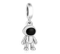 S925 Sterling Silver Mechanic Robot Charms, The Couple Robot Dangle Charm Suitable for Pandora Bracelet Jewelry Valentine's Day Gift (Space-themed Robot Charm Q4470)