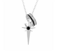 S925 Sterling Silver Men Geometric Pendant Hip Hop Ins Style Necklace Personalized Trendy Valentine's Day Party