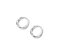 S925 Sterling Silver Mobius Strip Hoop Earrings for Women - Minimalist Unique Design Versatile Plain Cuff High-End Trendy Jewelry