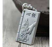 S925 Sterling Silver Necklace Men's Women's Book Matte Lotus Bergamot Pendant Gift Fashion Creative Exquisite Simplicity Overstated, LJBLEUSK