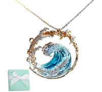 S925 Sterling Silver Ocean's Oath Jewelry, Ocean's Oath Jewelry Set, Silver/Gold Adjustable Ocean's Oath Earring/Necklace/Ring/Bracelet, Ocean Series Jewelry Set for Women Girls (Necklace, Gold)