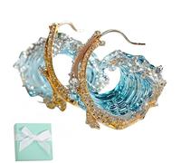 S925 Sterling Silver Ocean's Oath Jewelry, Ocean's Oath Jewelry Set, Silver/Gold Adjustable Ocean's Oath Earring/Necklace/Ring/Bracelet, Ocean Series Jewelry Set for Women Girls (Earrings, Silver)