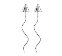 S925 Sterling Silver Paper Airplane Flight Path Drop Earrings