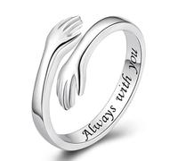 S925 sterling silver ring, suitable for women, adjustable embrace ring for men and women, preparing birthday gifts for parents