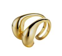 S925 Sterling Silver Rings Chunky Open Band Adjustable Wrap Design Modern Minimalist Jewelry Stylish Alternative to Gold Accessories for Women Ideal for Prom Party Wedding Gold