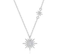 s925 sterling silver sunflower necklace for women niche high-end star pendant clavicle chain versatile necklace