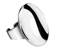 [S925 sterling silver] twisted large polished female ring Large shiny round adjustable ring Geometric exaggerated design Hypoallergenic and non-fading Niche light luxury silver jewelry Birthday gift V