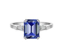 S925 Sterling Silver Wedding Ring With Sapphire Valentine's Day Gift Engagement Ring Holiday Birthday Party Light Luxury Gift