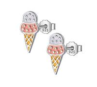 S925 Sterling Silver Women Jewelry Fashion Cute Tiny Asymmetric Candy Letter Stud Earrings For Daughter Girls