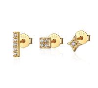 S925 Sterling Silver Zircon Stud Earrings Female Cute Gold Turtle Star Moon Fashion Jewelry Birthday Gift Clip Earring