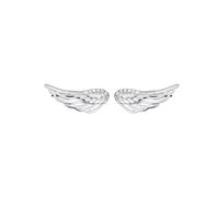 S925 Tremella Earrings Girl Angel Wings ear Clip Temperament Wings Christmas Earrings White, Silver 925, LJBLEUSK
