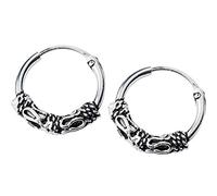 S925 White Fungus Buckle, Retro Thai Pattern Small Earring, Ethnic Style Ear Bone Nail Jewelry Pair of S925