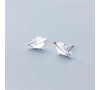 S925 White Mushroom Studs Woman Style Korean Style Literary Style Fashion Sheet Earrings Simple Maple Leaf Art One Pair, LJBLEUSK