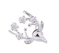 S925 Women Copper Plated Silver Sika Deer Earrings Deer Stag Anti-Allergy Earring Cute Deer Head Earrings for Female