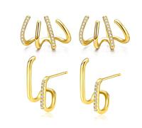 S929 Sterling Silver claw earrings claw cuff earrings for ladies earrings that look like multiple piercings gold silver ear crawler earrings teenage girls