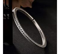 S990 Pure Heart Sutra Solid Square Stick Retro Open Men And Women birthday gift Women's Bracelets