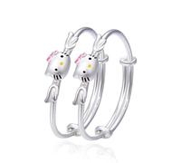 S999 Pure Silver BraceletChildren's Bracelet Girl Full Moon Bracelet Silver, One Pair