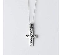 S999 Pure Silver Necklace Women's Thai Silver Pendant Retro Cross Pattern Necklace Ethnic Style Geometric Pendant, LJBLEUSK, Argent