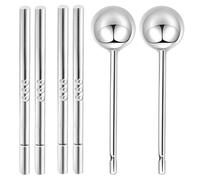 S999 Silver Hypoallergenic Earrings, 99.9% Pure Sterling Silver Ball Studs & Sleeper Posts, Sensitive Ear Jewelry For Daily Use & Shower Wear, Silver, no gemstone