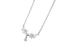 s999 sterling silver light luxury laurel goddess necklace female temperament high-end zircon lucky flower clavicle chain