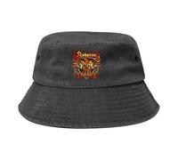 Sa*b-a?ton Band Washed Denim Bucket Hat - Vintage Rock Band Wide Brim Sun Hat for Music Festivals, Outdoor Travel, and Casual Wear