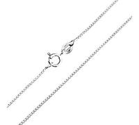 SA Chains 1mm Sterling Silver 925 Italian Box briolette Square Venetian Cube Link Chain Necklace Chocker Bracelet Anklet with Spring Ring Clasp - inch 18"/45cm