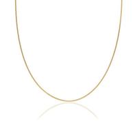 SA Chains 2mm 18K Gold Plated on Solid Sterling Silver 925 Italian Diamond Cut Flat Curb Link Chain Necklace Bracelet Anklet with Spring Ring Clasp - inch 34"/85cm