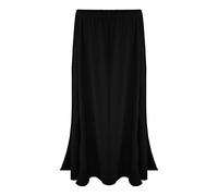 SA Fashions Elegant Ladies New Long Hippy Gypsy Maxi Plus Sizes Elastic Loose Waist Jersey UK Skirt (Black, 2XL (20-22))