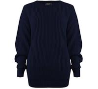 SA Fashions® Oversized New Ladies Womens Chunky Baggy Jumper Knitted Sweater Thick Top S-XL 8-18 (LXL (16-18), Navy)