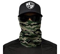 SA Fishing Face Shields ** 40+ Designs to Choose From ** Quality Multi-Functional Head-wear Bandana/Scarf Neck/Scarf Fabric & SPF 40 Face Masks by SA Company, Green Military Camo