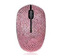 SA@ Luxury 2.4G Wireless Optical Mouse 6 Colors Crystal Bling Rhinestone Covered, USB Nano Receiver for Notebook, PC, Laptop, Computer, MacBook (Pink)