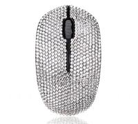 SA@ Luxury 6 Colors Bling Crystal Rhinestone 2.4G Wireless Mouse for Laptop, Notebook, PC, Computer, MacBook Gifts for The Office (Silver)