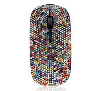 SA@ Luxury Bling Rechargeable Wireless Mouse with Austrian Crystal Rhinestone,Flat Slim Mouse for Laptop PC Girl's Gift (Colorful)