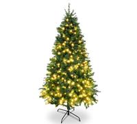 SA Products - 5ft Pre-Lit Christmas Tree - 760 Alaskan Pine Tips - Christmas Tree with 300 Vibrant LED Lights, 8 Lighting Modes & Timer, Slim PVC Xmas Tree for Small Spaces & Holiday Decor