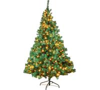 Sa Products 6Ft 300 Led Per Lit Christmas Tree - Christmas Trees Alaskan Pine Tips - Christmas Tree With Lights 8 Lighting Modes