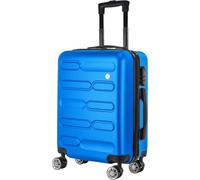 SA Products Cabin Suitcase | 34L Carry On Suitcase, Cabin Bag 55x40x20 with Combination Lock | Hard Shell Suitcase with 4 Wheels Cabin Luggage, Cabin Bags 55 x 40 x 20 Approved (Blue)