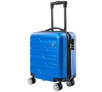 SA Products Cabin Suitcase, Easy Jet 45x36x20 Cabin Bag | Lightweight Hard Shell Carry-On Suitcase with Wheels, Telescopic Handle | Travel Luggage (Blue)
