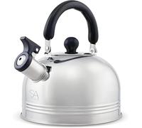 SA Products Camping Kettle 3L - Stainless Steel Whistling Kettle - Portable Stove Top Kettle for Coffee & Tea - Camping Kettle for Gas Stove & Open Fire - Camp Stove Kettle - Silver