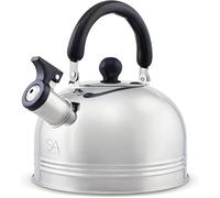 SA Products Camping Kettle 3L - Stainless Steel Whistling Kettle - Portable Stove Top Kettle for Coffee & Tea - Camping Kettle for Gas Stove & Open Fire - Camp Stove Kettle - Silver