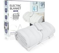 Sa Products Double Electric Heated Blanket, Detachable Remote & 3 Heat Settings - Machine Washable Heated Blankets (120X135Cm)