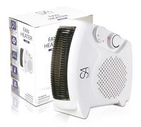 SA Products Fan Heater with 2 Heat Settings & Cool Function - Portable Heaters for Home Variable Thermostat Space Electric Low Energy home, White (SA2400)
