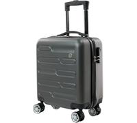 SA Products Grey Cabin Suitcase 45x36x20cm - Lightweight Hardshell Carry On Luggage with 4 Spinner Wheels, Telescopic Handle - Cabin Bag with Divider Pocket, Travel Case with Spacious Interior