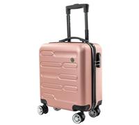 SA Products Rose Gold Cabin Suitcase 45x36x20cm - Lightweight Hardshell Carry On Luggage with 4 Spinner Wheels, Telescopic Handle - Cabin Bag with Divider Pocket, Travel Case with Spacious Interior